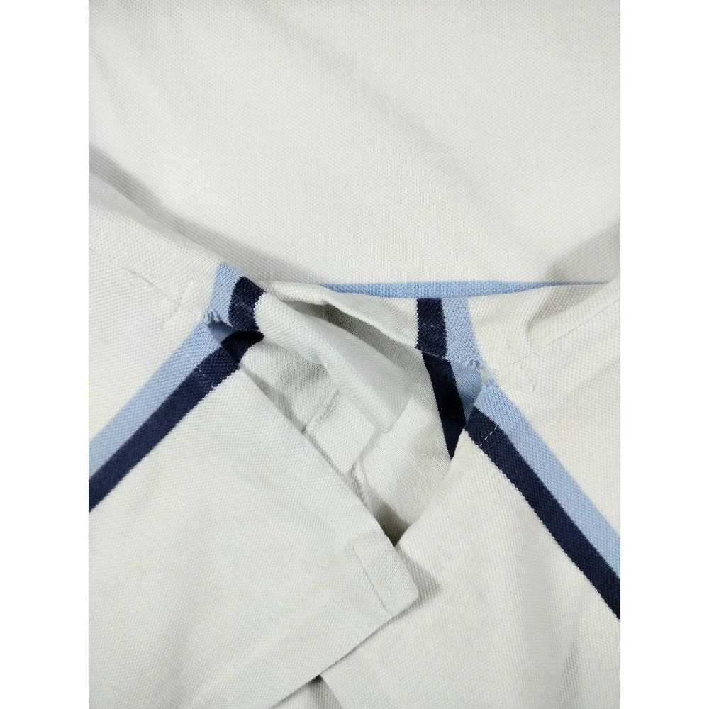 Vintage‎ Polo Ralph Lauren Shirt Mens XL White Blue Striped Pony Preppy Casual